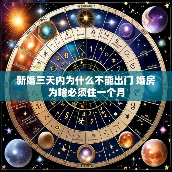 新婚三天内为什么不能出门 婚房为啥必须住一个月