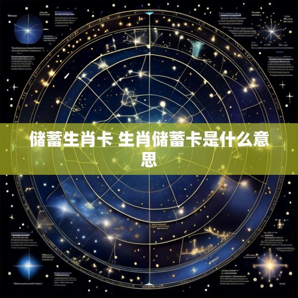 储蓄生肖卡 生肖储蓄卡是什么意思