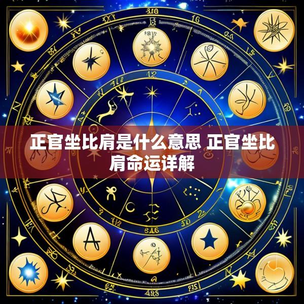 正官坐比肩是什么意思 正官坐比肩命运详解
