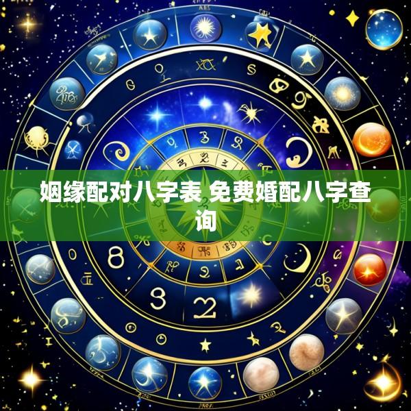姻缘配对八字表 免费婚配八字查询