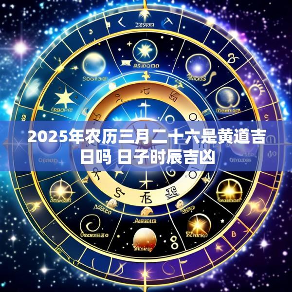 2025年农历三月二十六是黄道吉日吗 日子时辰吉凶
