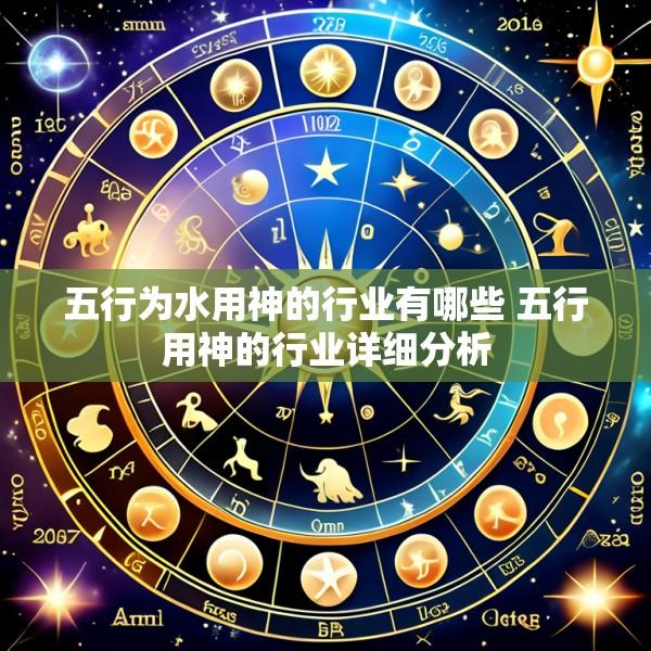 五行为水用神的行业有哪些 五行用神的行业详细分析