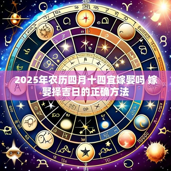 2025年农历四月十四宜嫁娶吗 嫁娶择吉日的正确方法