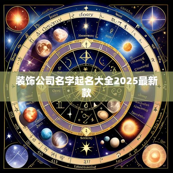 装饰公司名字起名大全2025最新款