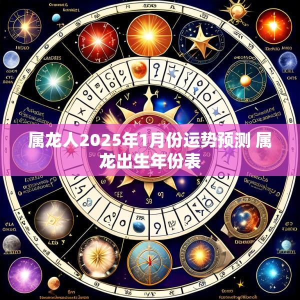 属龙人2025年1月份运势预测 属龙出生年份表