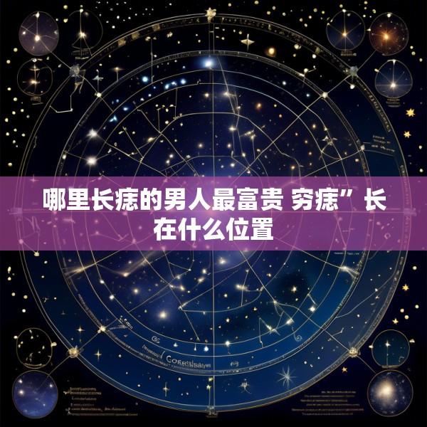 哪里长痣的男人最富贵 穷痣”长在什么位置