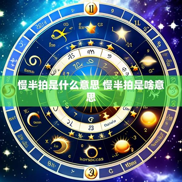 慢半拍是什么意思 慢半拍是啥意思