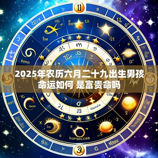 2025年农历六月二十九出生男孩命运如何 是富贵命吗