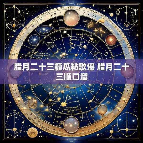 腊月二十三糖瓜粘歌谣 腊月二十三顺口溜