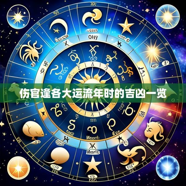 伤官逢各大运流年时的吉凶一览