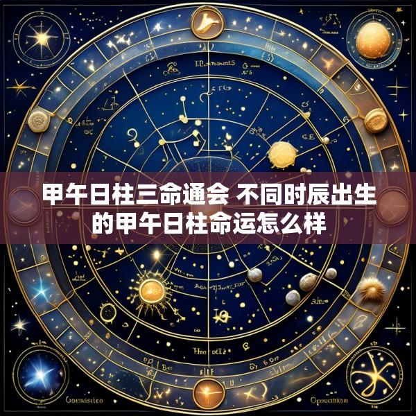 甲午日柱三命通会 不同时辰出生的甲午日柱命运怎么样
