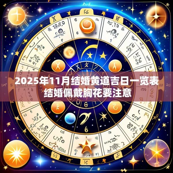 2025年11月结婚黄道吉日一览表 结婚佩戴胸花要注意