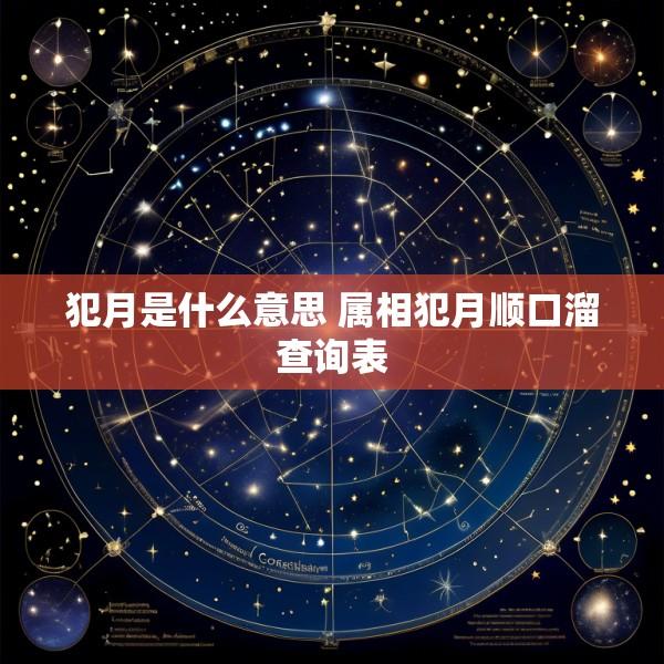犯月是什么意思 属相犯月顺口溜查询表