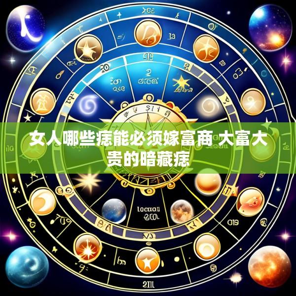 女人哪些痣能必须嫁富商 大富大贵的暗藏痣