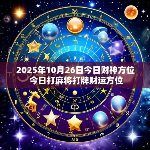 2025年10月26日今日财神方位 今日打麻将打牌财运方位