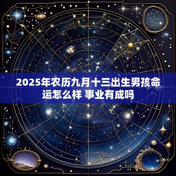 2025年农历九月十三出生男孩命运怎么样 事业有成吗