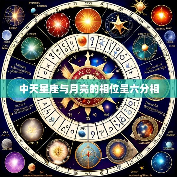 中天星座与月亮的相位呈六分相