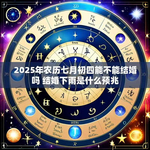 2025年农历七月初四能不能结婚吗 结婚下雨是什么预兆