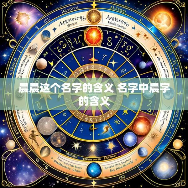 晨晨这个名字的含义 名字中晨字的含义