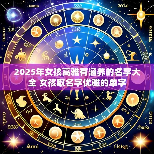2025年女孩高雅有涵养的名字大全 女孩取名字优雅的单字