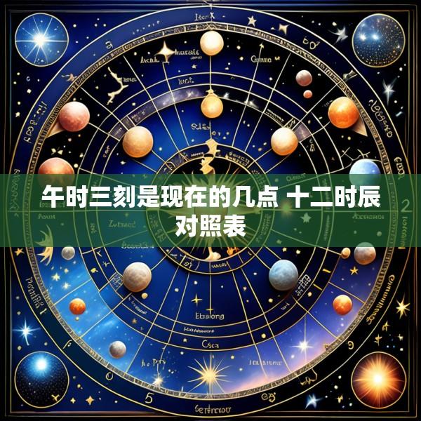 午时三刻是现在的几点 十二时辰对照表