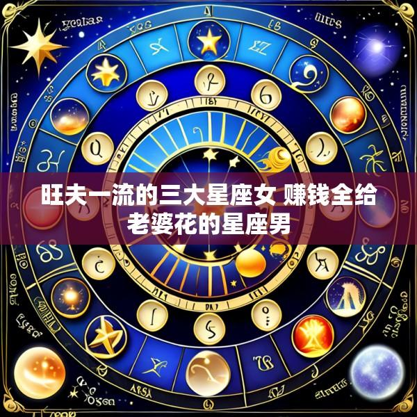 旺夫一流的三大星座女 赚钱全给老婆花的星座男