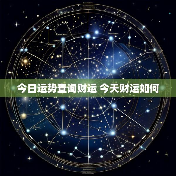 今日运势查询财运 今天财运如何