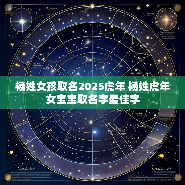 杨姓女孩取名2025虎年 杨姓虎年女宝宝取名字最佳字