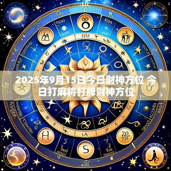2025年9月15日今日财神方位 今日打麻将打牌财神方位
