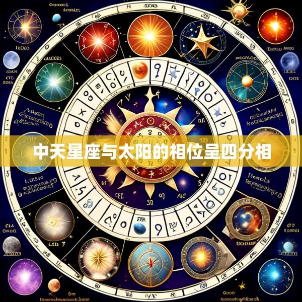 中天星座与太阳的相位呈四分相