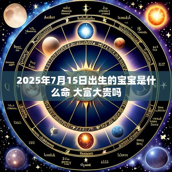 2025年7月15日出生的宝宝是什么命 大富大贵吗