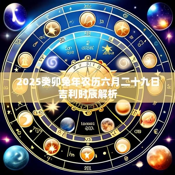 2025癸卯兔年农历六月二十九日吉利时辰解析