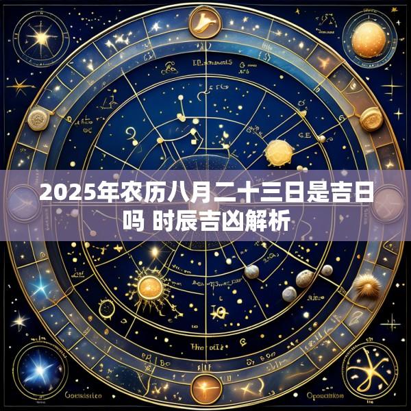2025年农历八月二十三日是吉日吗 时辰吉凶解析