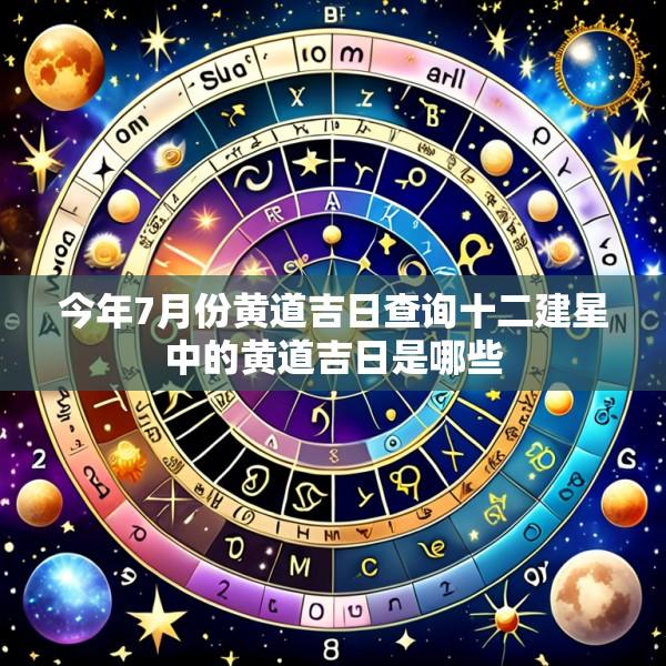 今年7月份黄道吉日查询十二建星中的黄道吉日是哪些