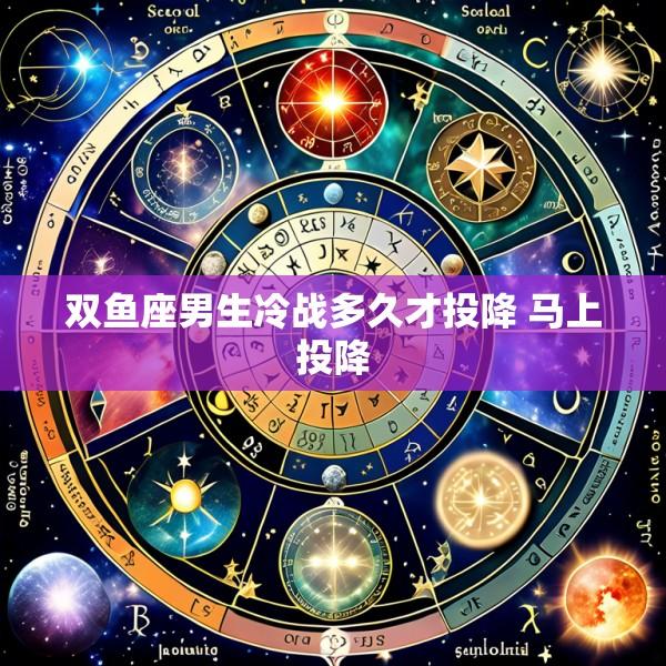 双鱼座男生冷战多久才投降 马上投降