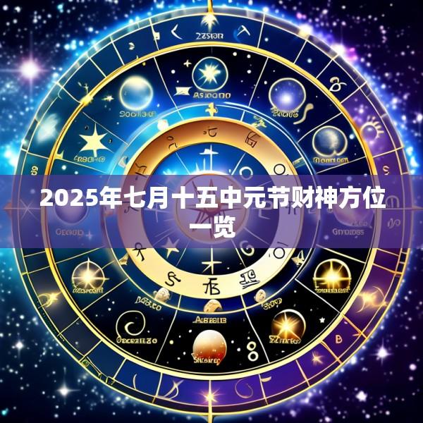 2025年七月十五中元节财神方位一览