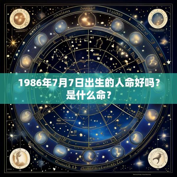1986年7月7日出生的人命好吗？是什么命？