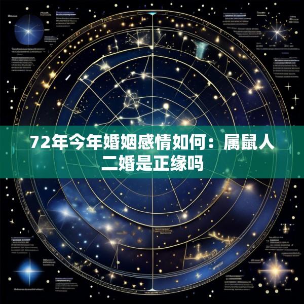 72年今年婚姻感情如何：属鼠人二婚是正缘吗