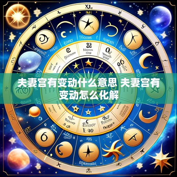 夫妻宫有变动什么意思 夫妻宫有变动怎么化解