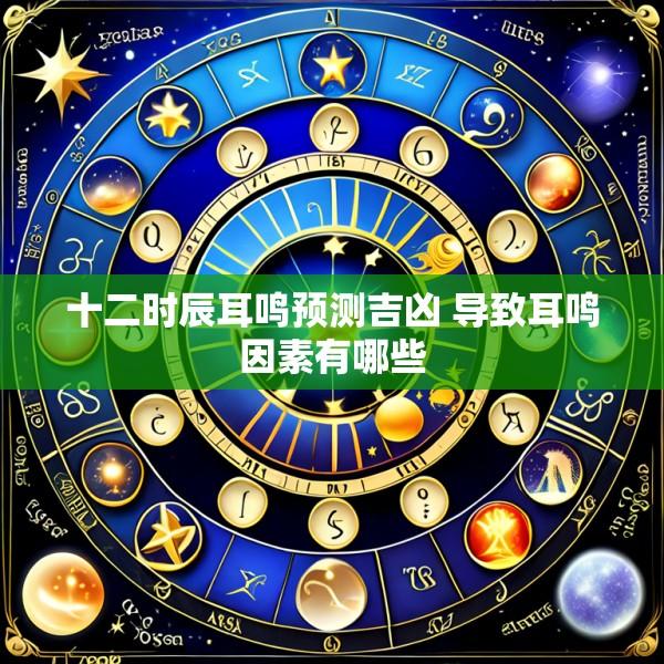 十二时辰耳鸣预测吉凶 导致耳鸣因素有哪些