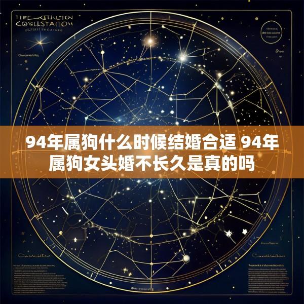 94年属狗什么时候结婚合适 94年属狗女头婚不长久是真的吗