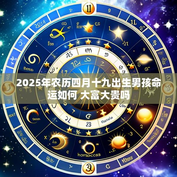 2025年农历四月十九出生男孩命运如何 大富大贵吗