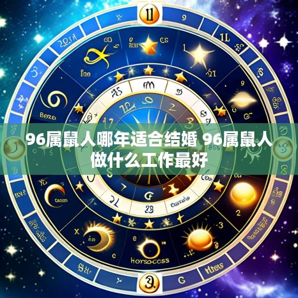 96属鼠人哪年适合结婚 96属鼠人做什么工作最好