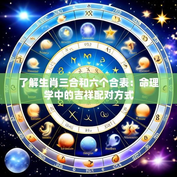 了解生肖三合和六个合表：命理学中的吉祥配对方式