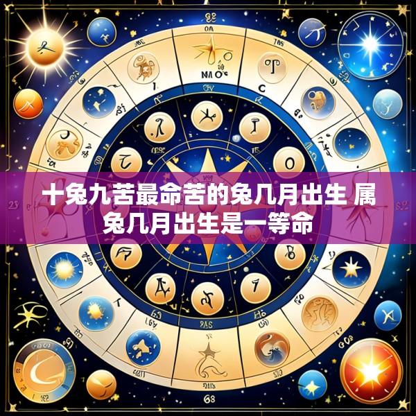 十兔九苦最命苦的兔几月出生 属兔几月出生是一等命