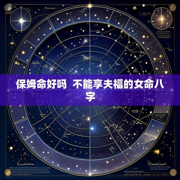 保姆命好吗  不能享夫福的女命八字