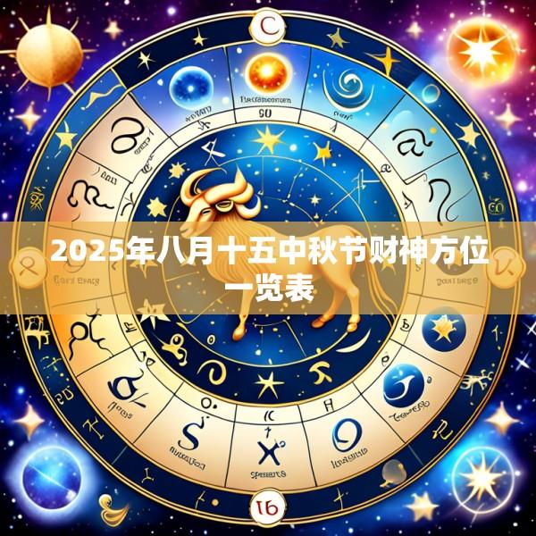 2025年八月十五中秋节财神方位一览表