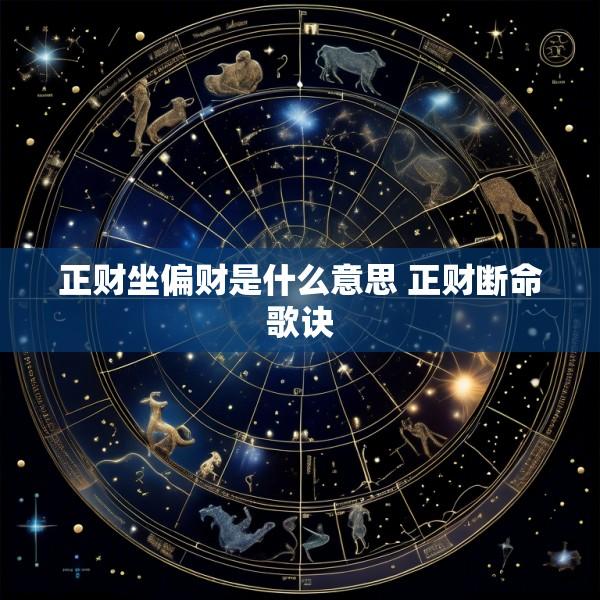 正财坐偏财是什么意思 正财断命歌诀