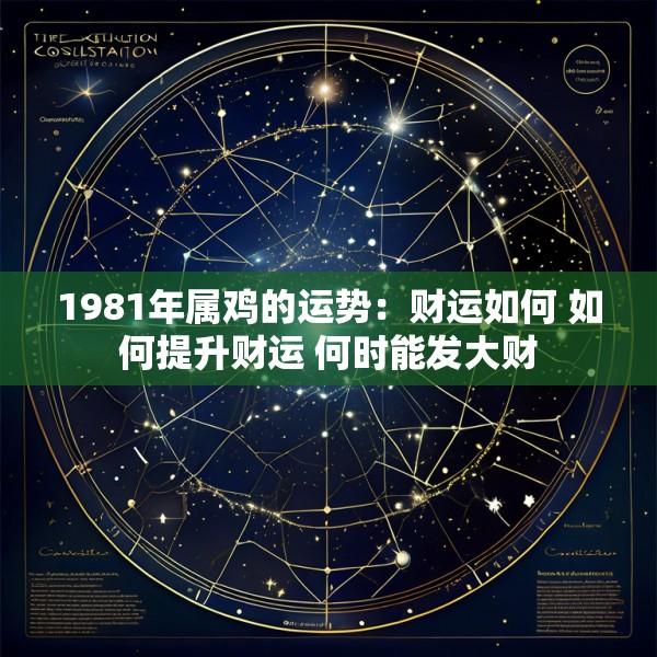 1981年属鸡的运势：财运如何 如何提升财运 何时能发大财
