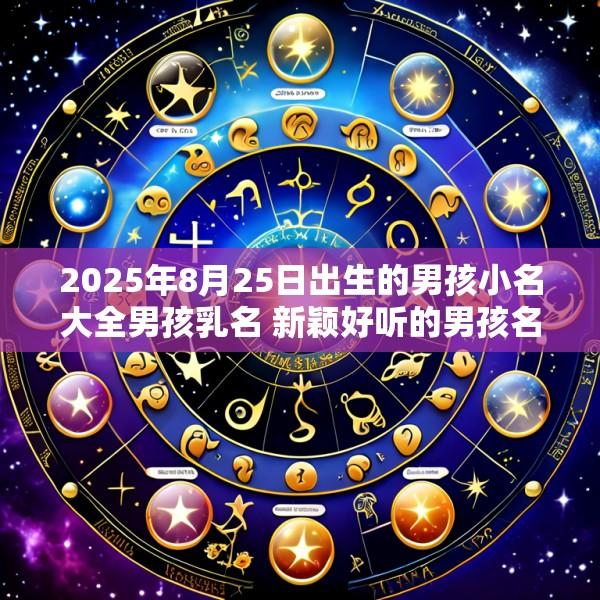 2025年8月25日出生的男孩小名大全男孩乳名 新颖好听的男孩名字